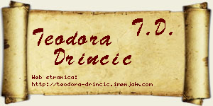 Teodora Drinčić vizit kartica
